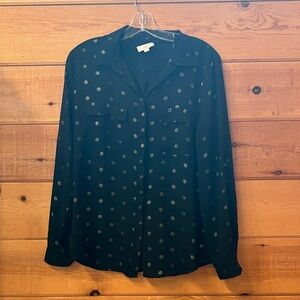 Loft women’s button down long sleeve blouse